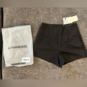 Commense Elegant Black High Waist Shorts